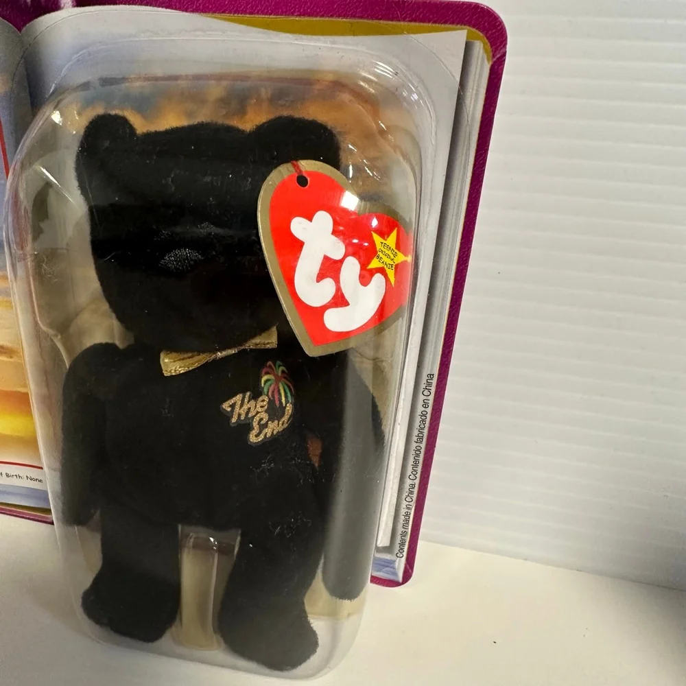 Ty The End Bear Teenie Beanie Babies McDonald's 2000 - Black Vintage New in Box